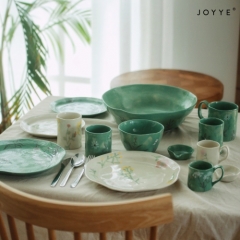The Green Tone Hand-painted Design Dinnerware Collection