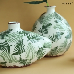 The White and Green Crackle Glaze Vase Collection by Joyye