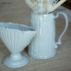 Vintage White Debossed Stripes Dinnerware Collection