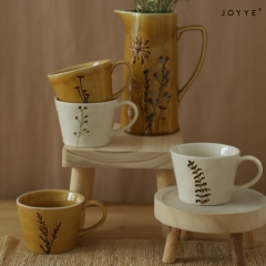 Vintage White and Amber Crackled Glaze Dinnerware