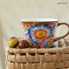 Spring Country Style Embossed Floral Mug Collection by Joyye