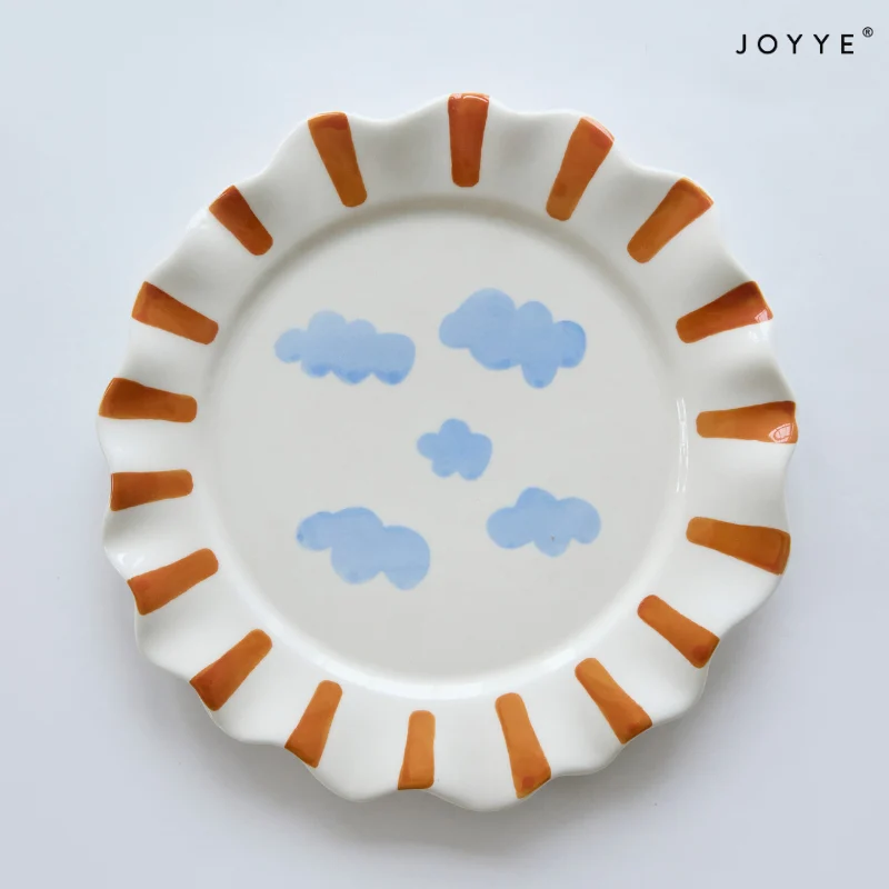 Hand-painted Tropical Flower Dinner Plate