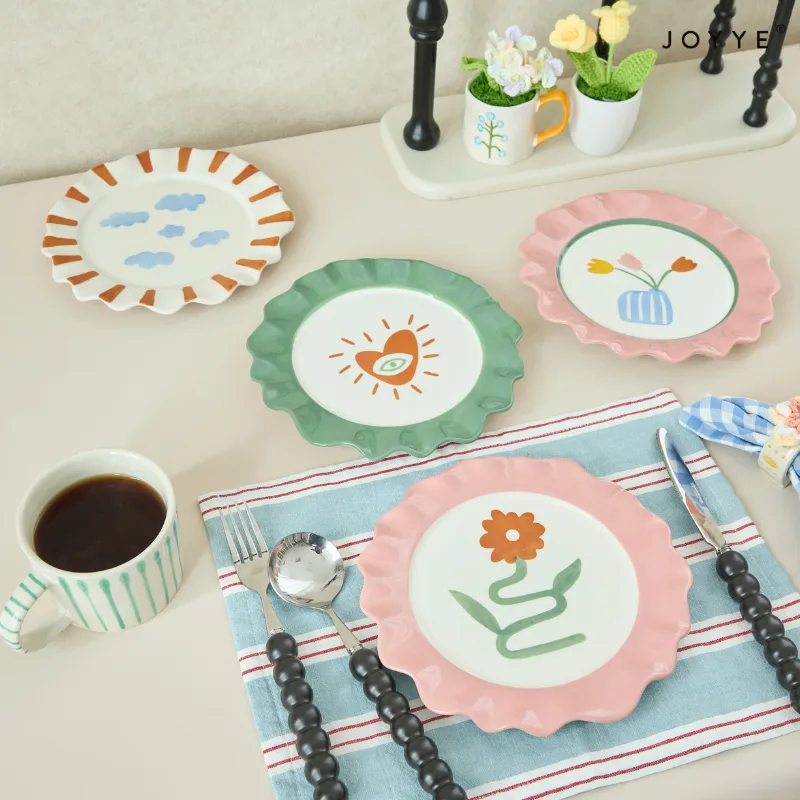 Hand-painted Tropical Flower Dinner Plate