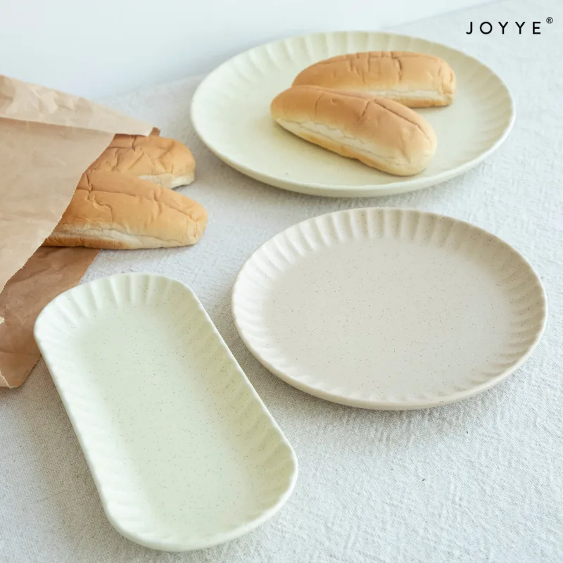 Debossed Matte Speckle Glaze Ceramics Plates