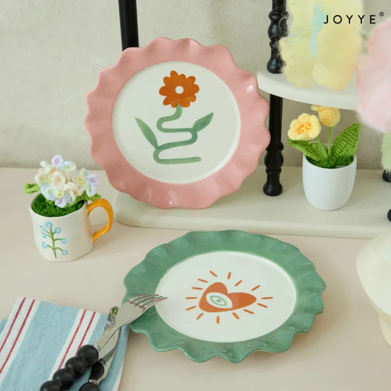 Hand-painted Tropical Flower Dinner Plate