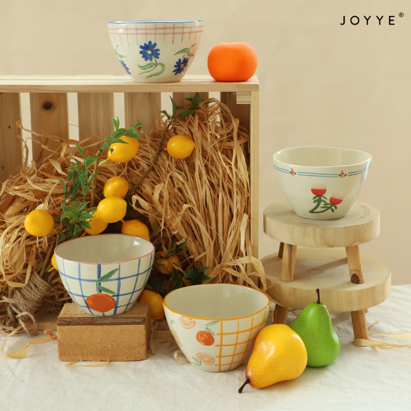 Hand-painted Flower and fruit Ceramic Bowl