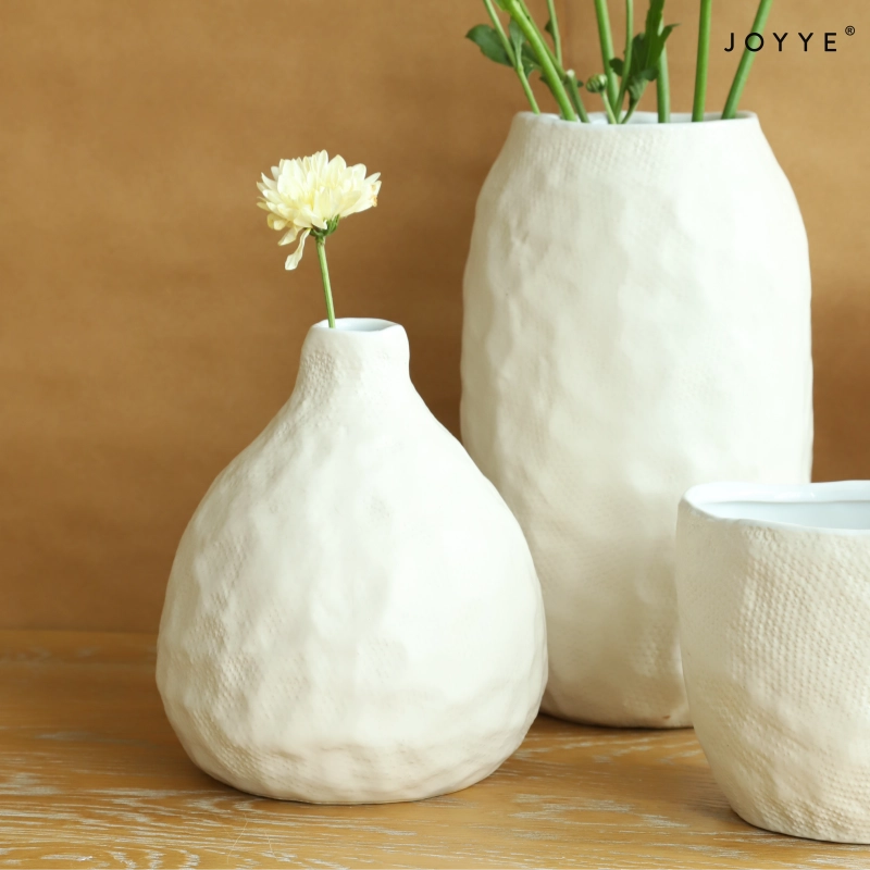 Organic White Glaze Vase and Planter