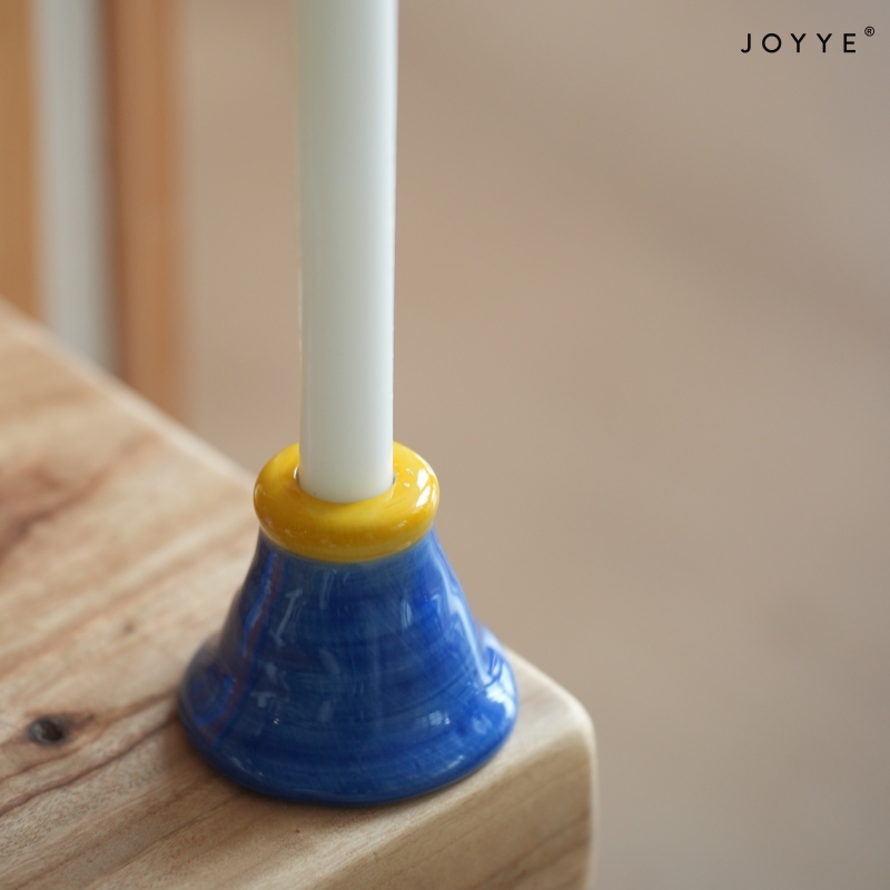 Retro Playful Hand-painted Candle Holders