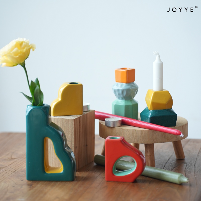 Colorful Geometric Candle Holders