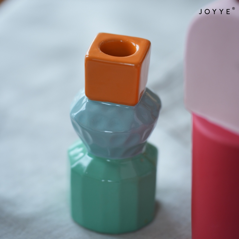 Colorful Geometric Candle Holders