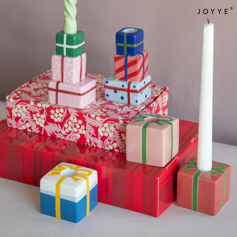 Christmas Gift Box Shaped Candle Holders