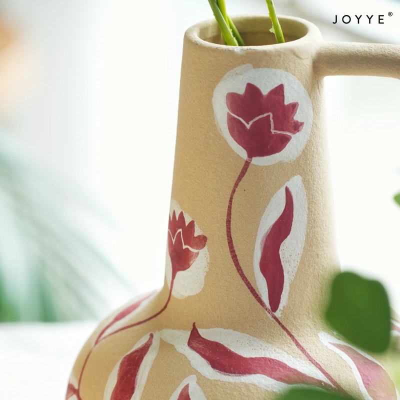 OEM Hand-Painted Floral Frosted Ceramic Vases – Modern Artistic Design