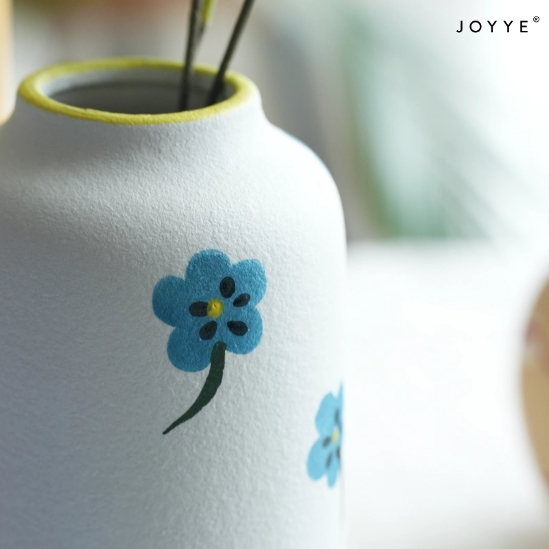 OEM Hand-Painted Floral Frosted Ceramic Vases – Modern Artistic Design