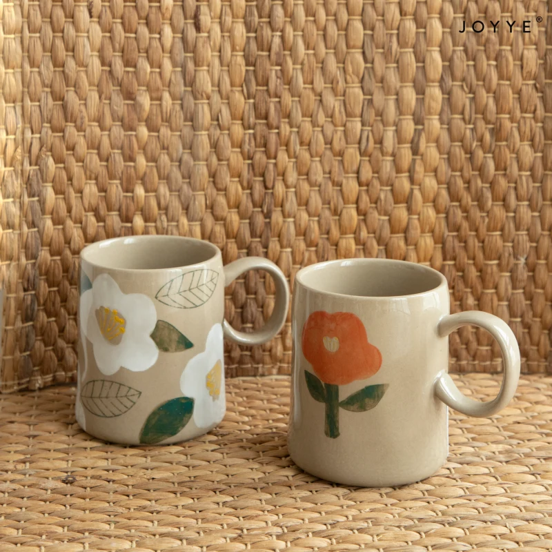 OEM Vintage Florals Ceramic Coffee Mugs – Retro Handcrafted Drinkware